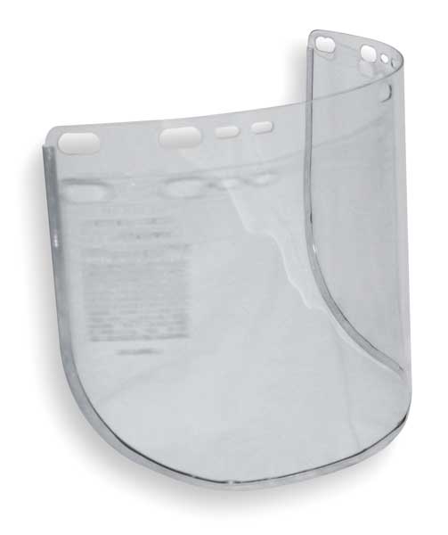 Faceshield, Acetate, Uncoated, Clear, 8 in Visor Height, 15.5 in Visor Width, Cold Flexibility
