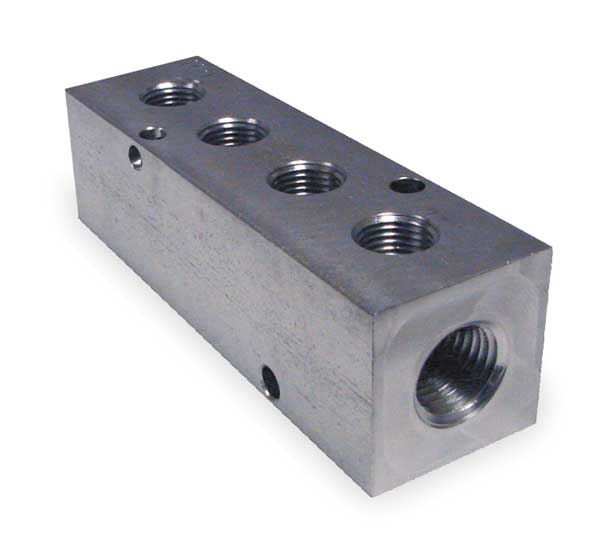 Manifold, Stainless Steel, NPT, 3-7/8 In. L