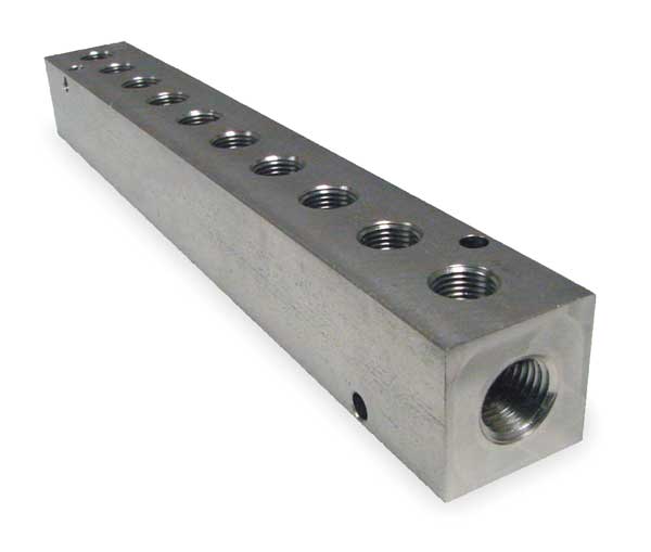 Manifold, Stainless Steel, NPT, 9-1/8 In. L