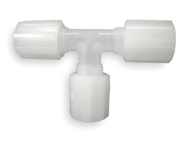 Union Tee, PFA and PVDF, Flare, 3/8 In.