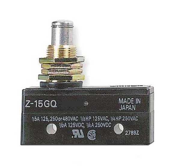 Industrial Snap Action Switch, Panel Mount, Plunger Actuator, SPDT, 15A @ 480V AC Contact Rating