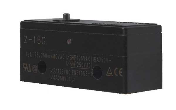 Industrial Snap Action Switch, Pin, Plunger Actuator, SPDT, 15A @ 480V AC Contact Rating
