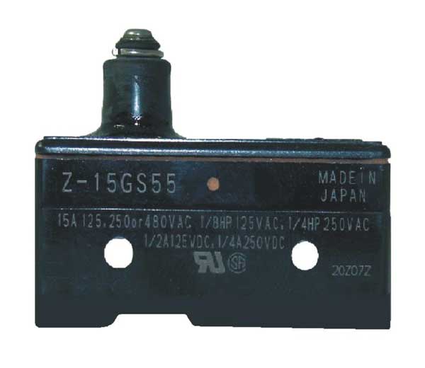 Industrial Snap Action Switch, Plunger Actuator, SPDT, 15A @ 480V AC Contact Rating