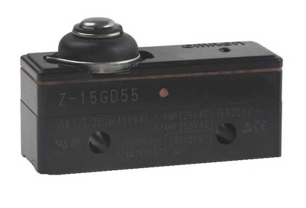 Industrial Snap Action Switch, Plunger, Short Actuator, SPDT, 15A @ 480V AC Contact Rating