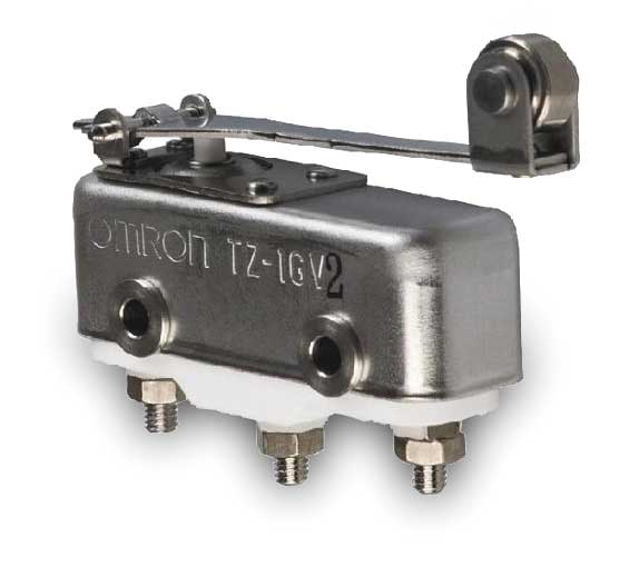 Industrial Snap Action Switch, Hinge Roller, Lever Actuator, SPDT, 1A @ 240V AC Contact Rating