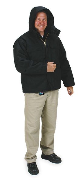 Black Nylon Hooded Coat size XL