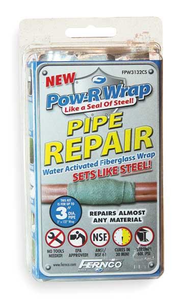 Fiberglass Repair Kit, 3 x 132 In, Gray