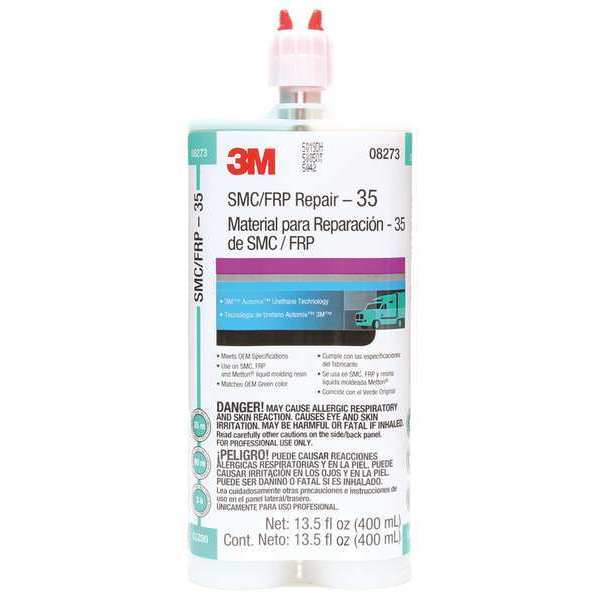 Fiberglass Repair Adhesive, 8273 Series, Green, 13.5 oz, Dual-Cartridge