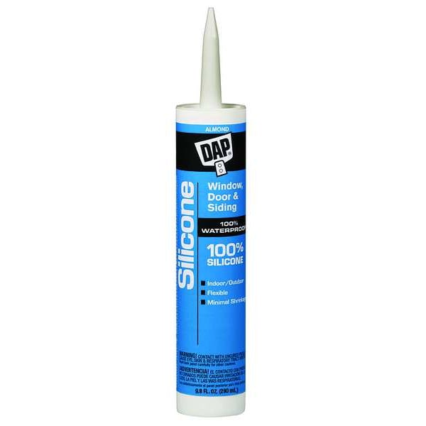 Window, Door & Siding Sealant, 9.8 oz, Cartridge, Almond, Silicone Rubber Base