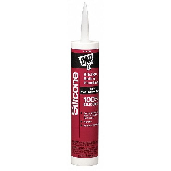 Kitchen & Bath Sealant, 9.8 oz, Cartridge, Clear, Hydrotreated Middle Distillate Base