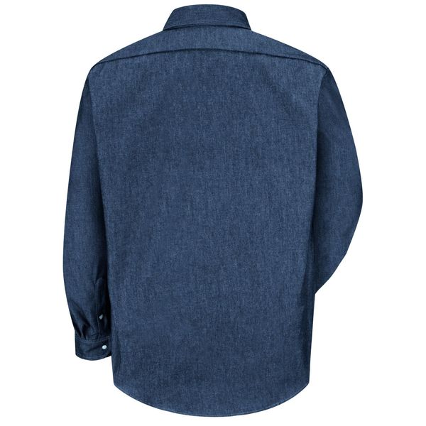 Long Sleeved Shirt Wstrn, Blue Denim, 100 perCtn, 3XL