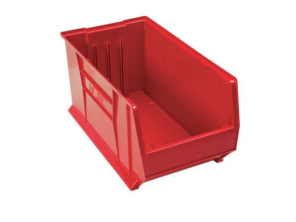 Storage Bin, Red, Polypropylene/Polyethylene, 29 7/8 in L x 16 1/2 in W x 11 in H