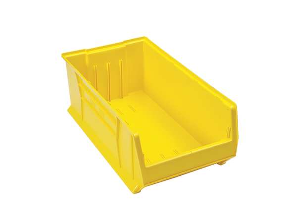 Storage Bin, Yellow, Polypropylene/Polyethylene, 29 7/8 in L x 16 1/2 in W x 11 in H
