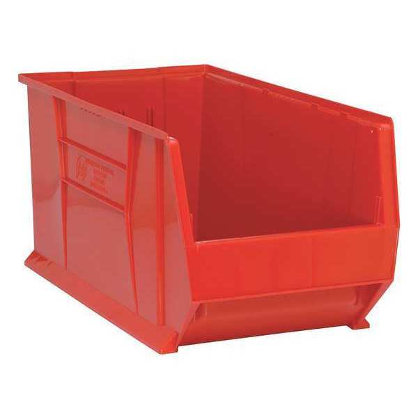 Storage Bin, Red, Polypropylene/Polyethylene, 29 7/8 in L x 16 1/2 in W x 15 in H