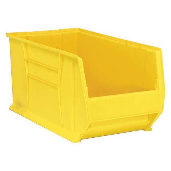 Storage Bin, Yellow, Polypropylene/Polyethylene, 29 7/8 in L x 16 1/2 in W x 15 in H