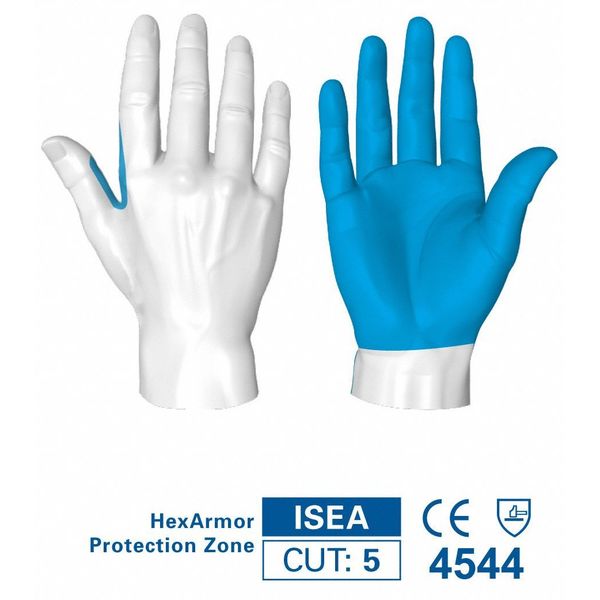 Cut Resistant Coated Gloves, A7 Cut Level, Natural Rubber Latex, 2XL, 1 PR