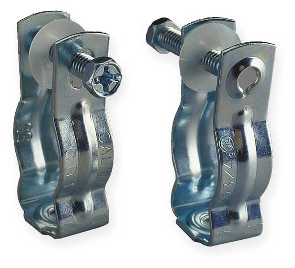 Conduit Clamp, Steel, Electrogalvanized