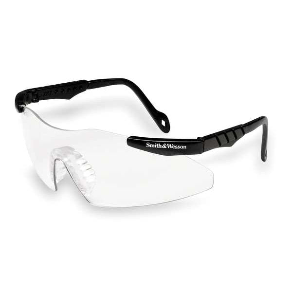 Safety Glasses, Wraparound Clear Polycarbonate Lens, Scratch-Resistant