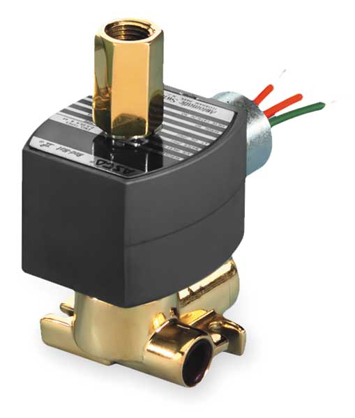 24V DC Brass Solenoid Valve, Universal, 1/4 in Pipe Size