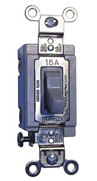 Wall Swtch, 3-Way, 120/277V, 15A, Gray, Toggl