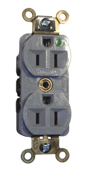 15A Duplex Receptacle 125VAC 5-15R GY