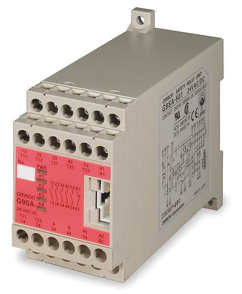 Safety Monitoring Relay, 24VAC/DC, 5A