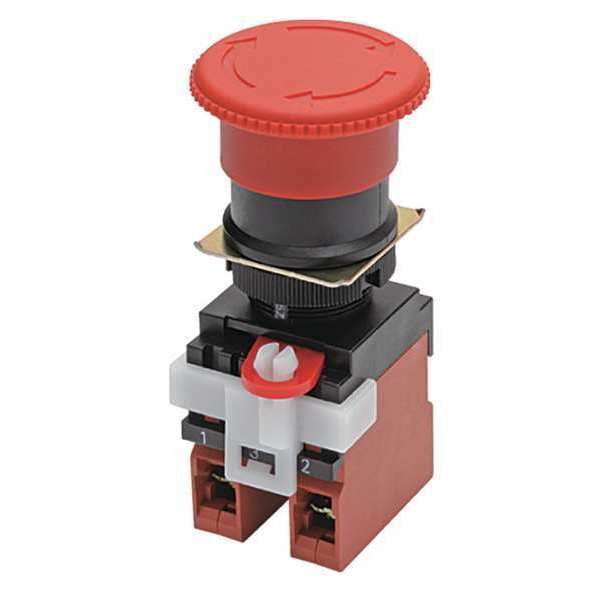 Emergency Stop Push Button, 22 mm, 1NO/2NC, Red