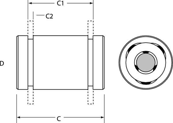 Ball Bushing, Bore Dia 0.188 In