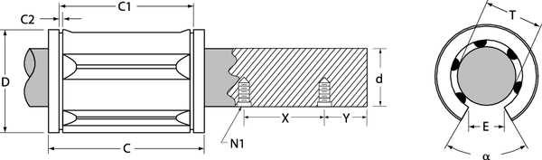 Ball Bushing, Bore Dia 0.500 In