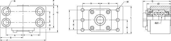 Ball Nut End Block, Bore Dia 12 mm