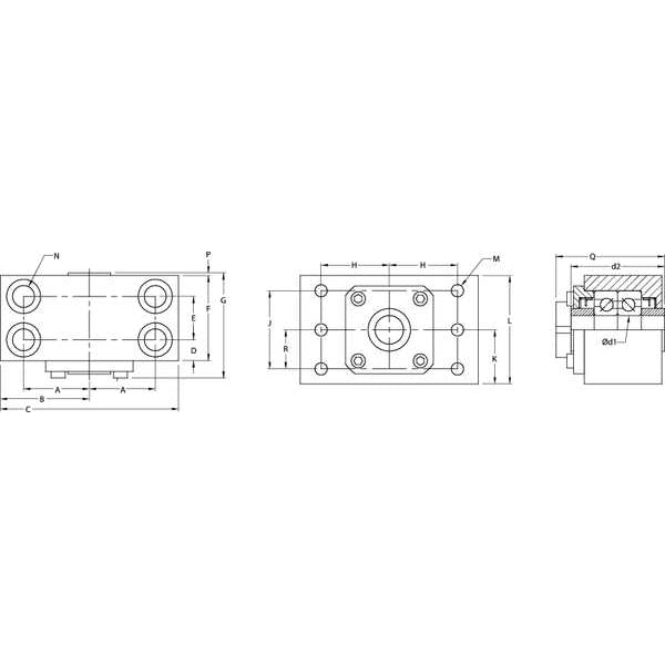 Ball Nut End Block, Bore Dia 12 mm