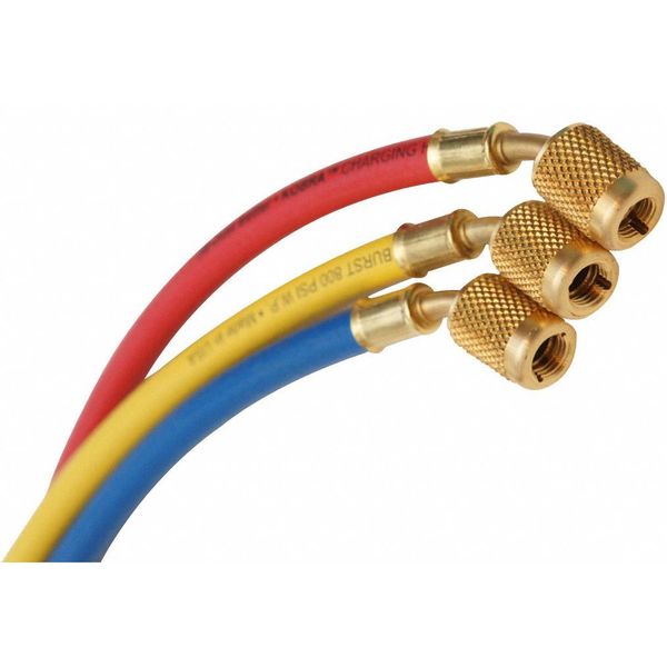 Manifold Hose Set, Low Loss, Connection Size 1/4 in Female, 30 Deg Angle, Number of Hoses 3, 60 in L
