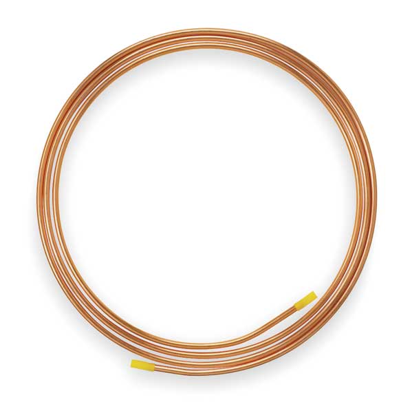 Coil Copper Tubing, 1/8 in Outside Dia, 50 ft Length, Type ACR