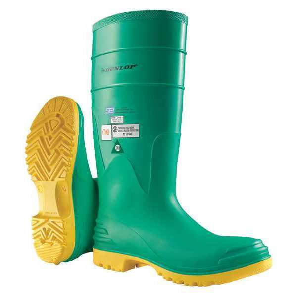 Size 10 Men's Steel Rubber Boot, Green