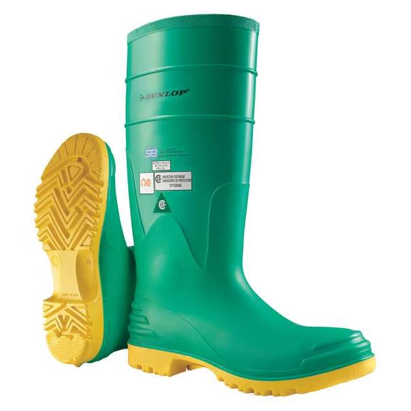 Size 12 Men's Steel Rubber Boot, Green