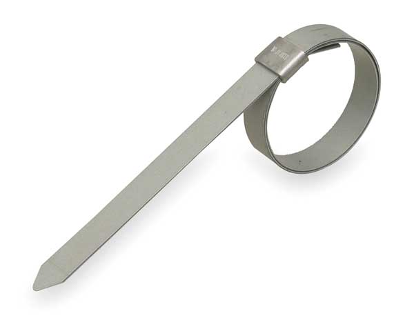 Band Clamp, Galv. CS, Min.Dia.9/16In., PK24