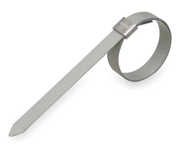 Band Clamp, Galv. CS, Min.Dia.9/16In., PK24
