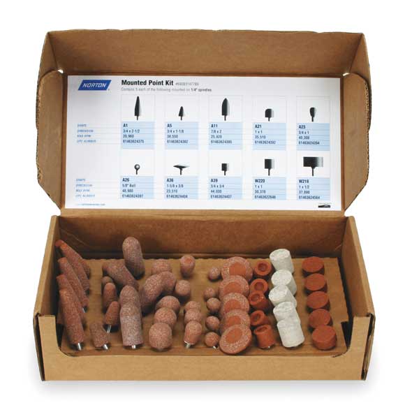 Vitrified Mounted Pt Kit, A/O, 60G, Med