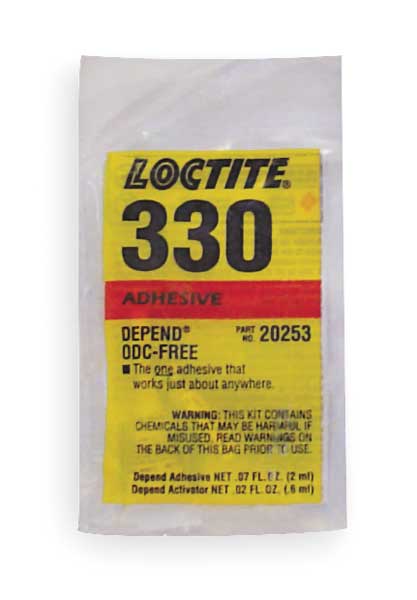 Acrylic Adhesive, 330 Series, Yellow, 5 min Functional Cure, Packet