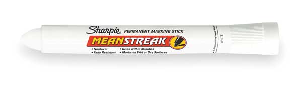 Permanent Marking Stick, Bullet Tip White PK12