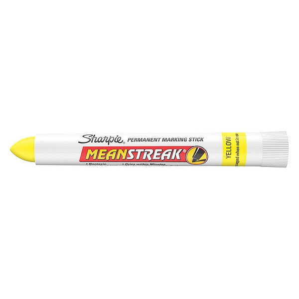 Permanent Marking Stick, Bullet Tip Yellow PK12
