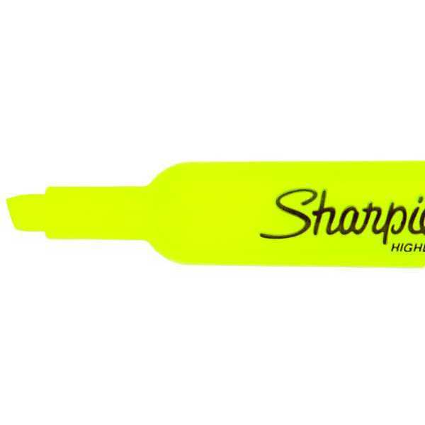 Smear Guard Highlighter, Chisel Tip Fluorescent Yellow PK12