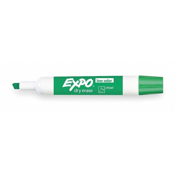 Dry Erase Marker, Chisel Tip, Green PK12 Low Odor