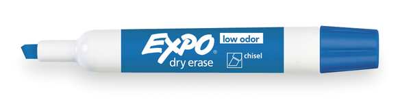 Dry Erase Marker, Chisel Tip, Blue PK12 Low Odor