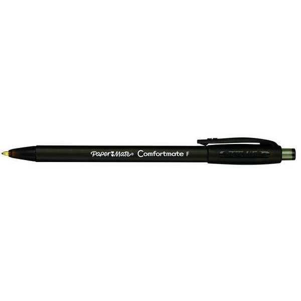 Retractable Ballpoint Pen, Fine 0.8 mm, Black PK12