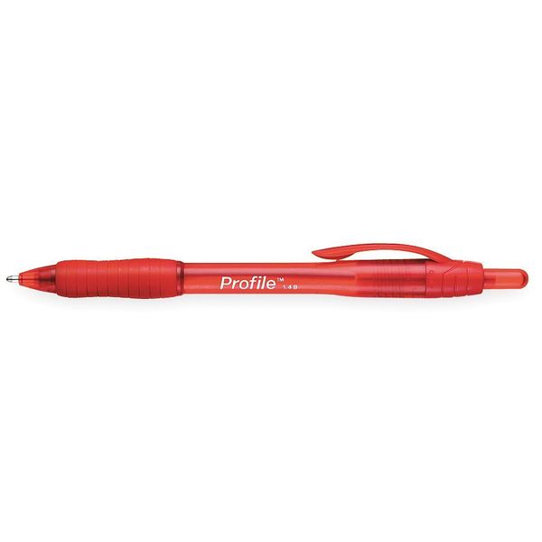 Retractable Ballpoint Pen, 1.4 mm, Red PK12