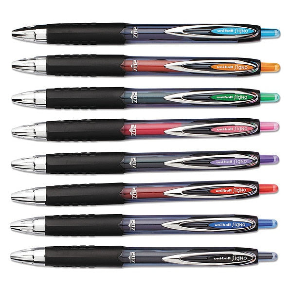 Retractable Gel Pen Set, Medium 0.7 mm, Assorted PK8