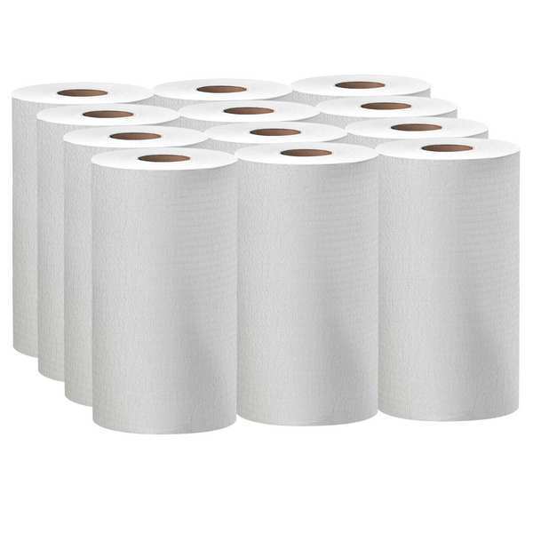 Dry Wipe Roll, White, Roll, Hydroknit, 12 PK, 130 Wipes, 9 3/4 in x 13 1/2 in