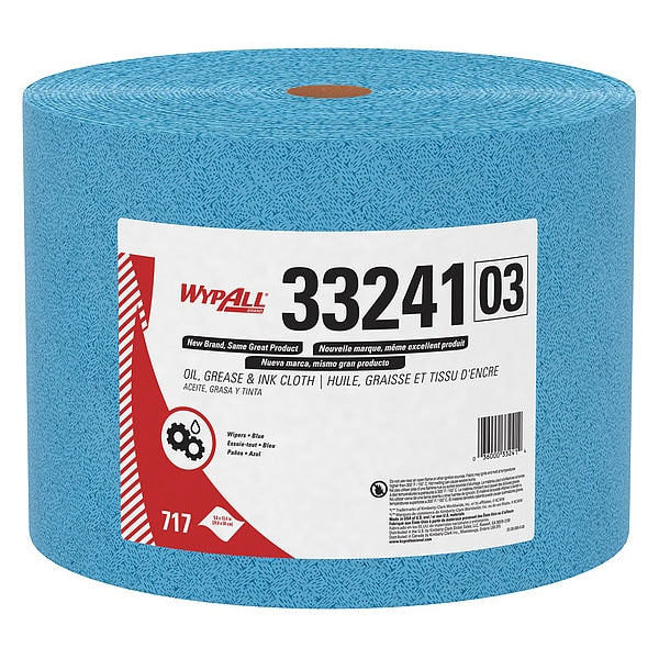 Dry Wipe Roll, Blue, Box, Polypropylene, 717 Wipes, 9 3/4 in x 13 1/2 in
