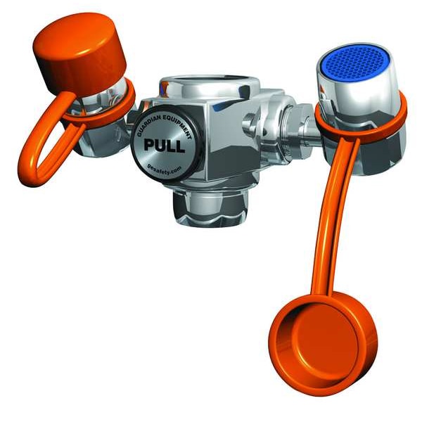 Faucet Mounted Eyewash Station, No Bowl, Brass Valve, Chrome Plated Brass Spray Head